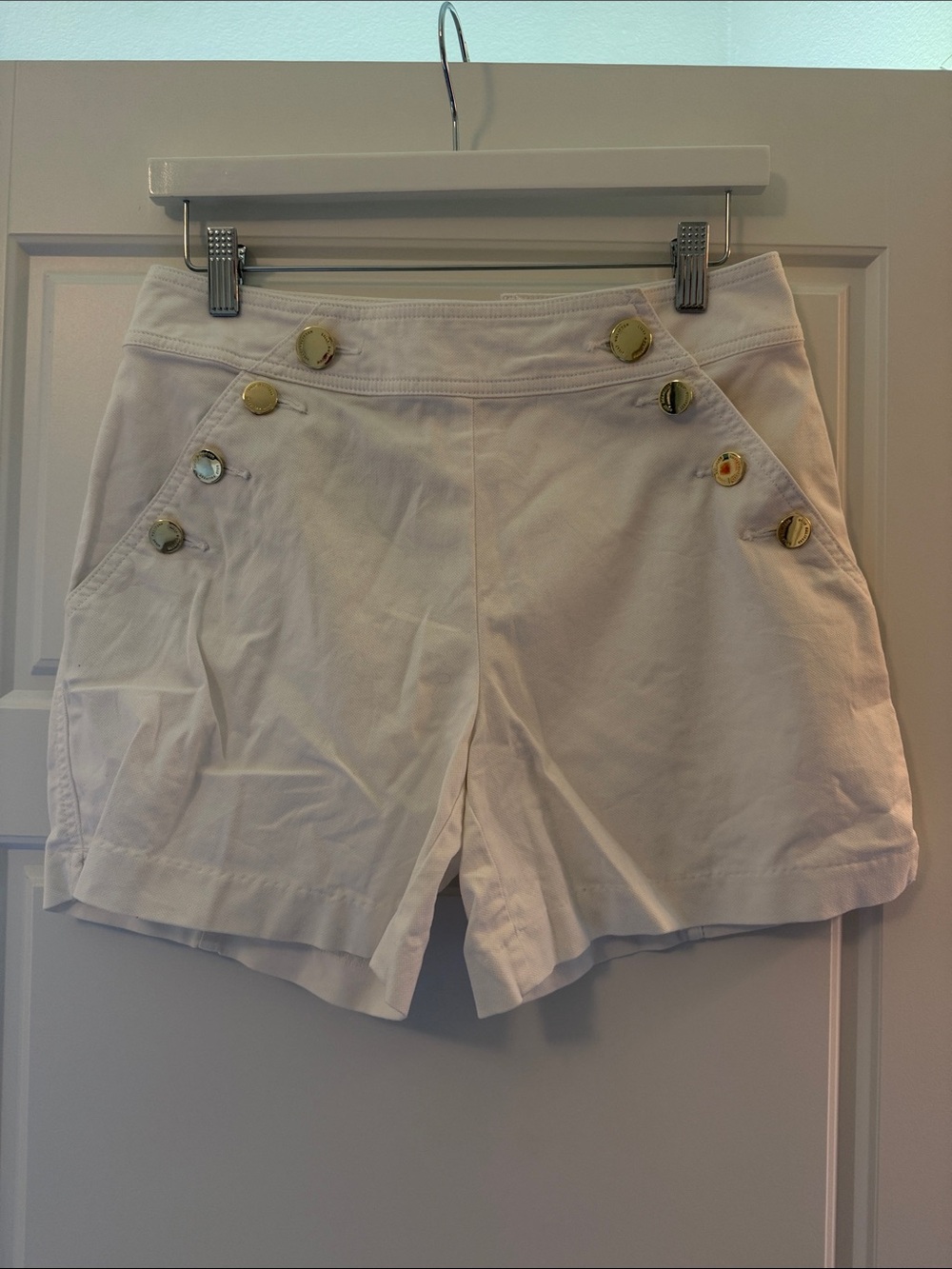 Lilly Pulitzer White Sailor-Button Bermuda Shorts